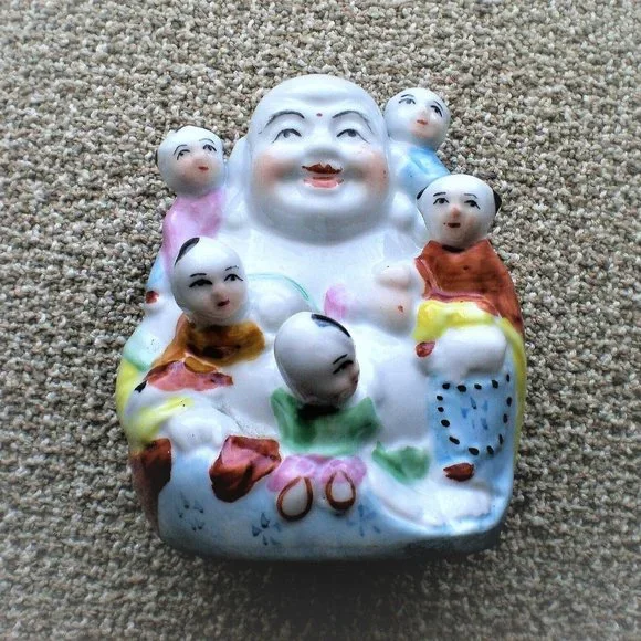 Accents | Vintage Chinese Fertility God Famille Rose Porcelain Buddha  Figurine Statue | Poshmark